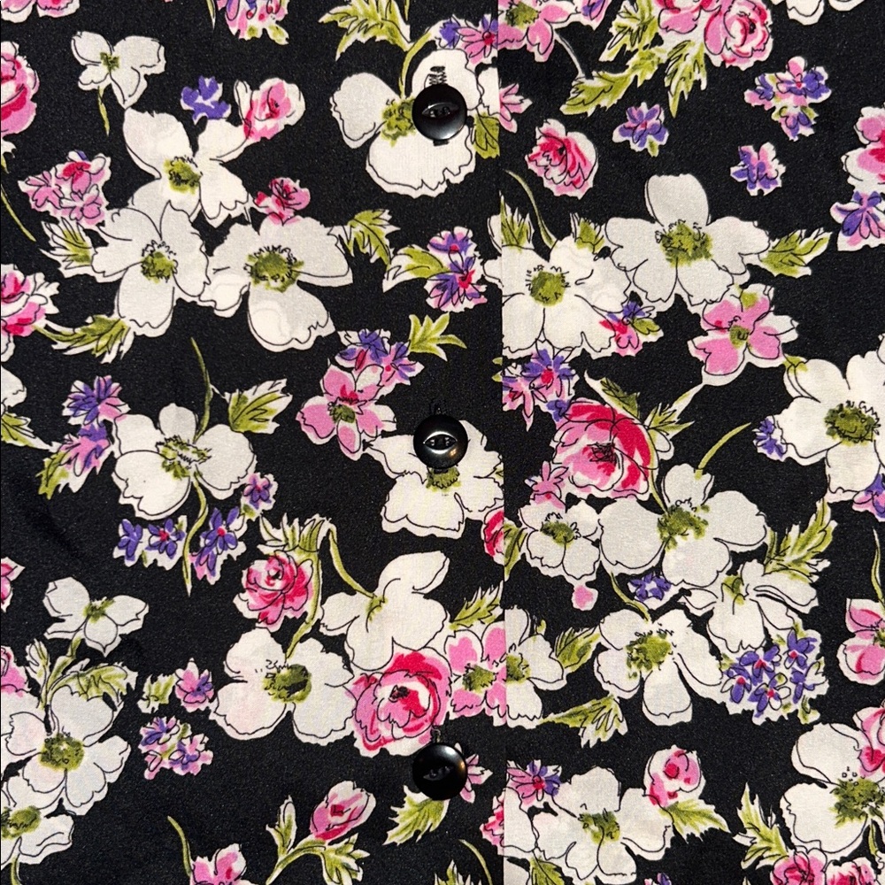Judy Bond Floral Button-Front Blouse w/ Shoulder Pads Size 18, Made in USA NEW - Picture 5 of 7